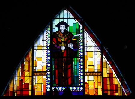 Stained-glass window by Claude Bettinger, St. Thomas More Catholic Church