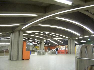 Ceiling arches over the mezzanine