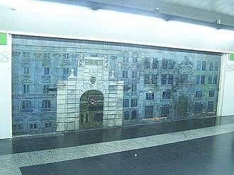 Mural depicting the 'templete' of Gran Vía