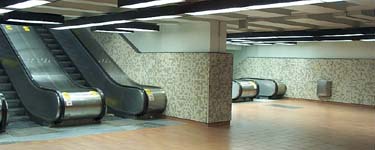 Foot of the escalators