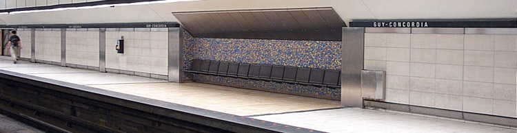 Platform wall, with seats