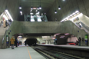 Stairs from platform to ticket hall