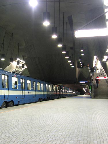 Stairs to ticket hall, viewed from below