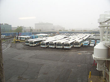 Buses in lot