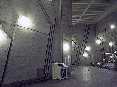 Rear wall of the mezzanine