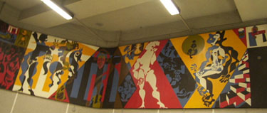 Murale de Robert LaPalme représentant les divertissements
