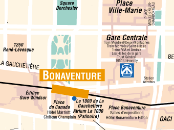 Ville souterraine autour de la station Bonaventure