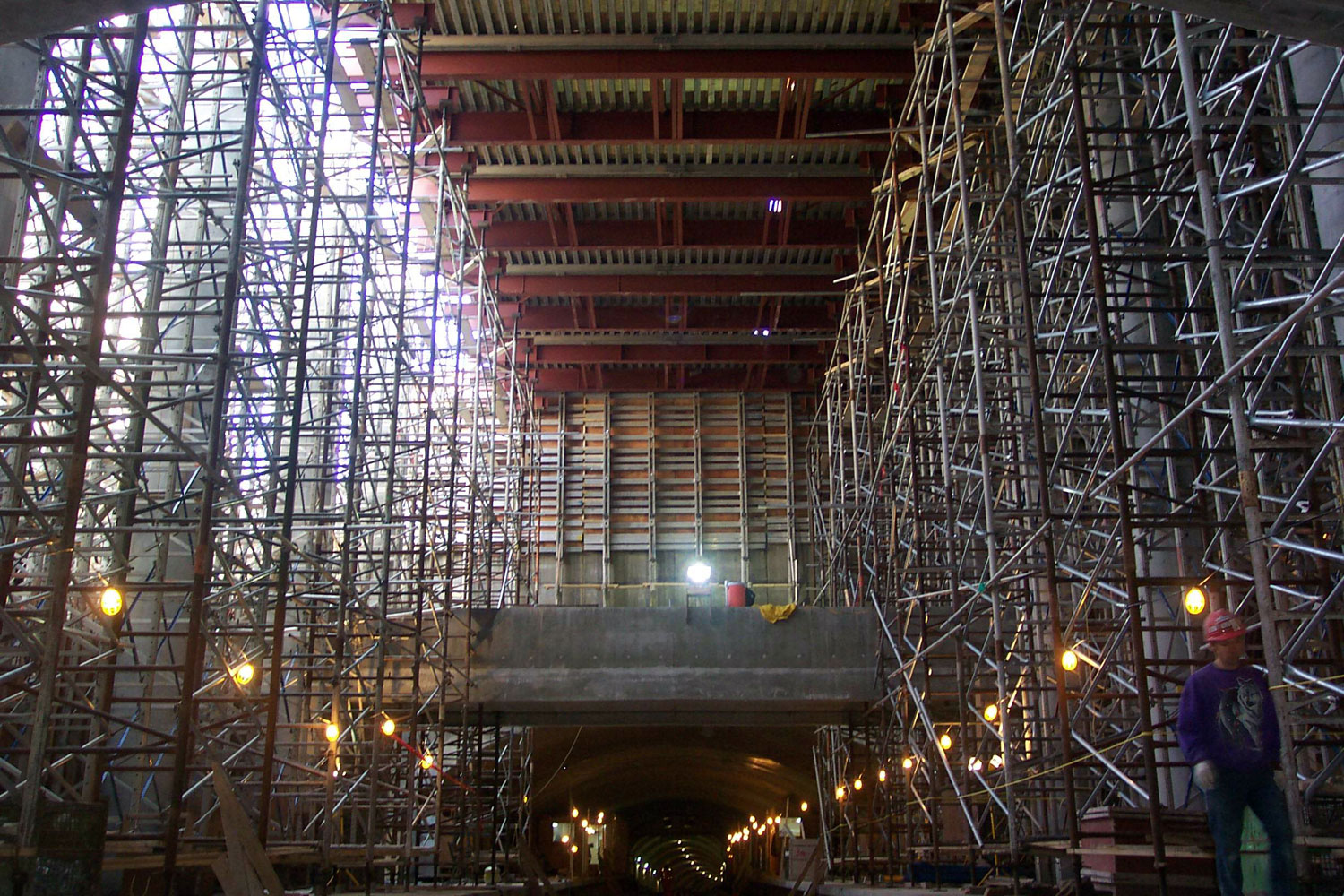 Le grand volume en chantier.