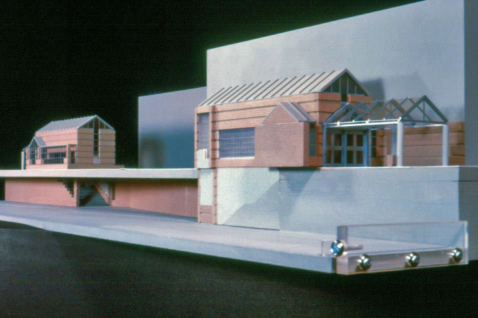 Architectural maquette of the two secondary headhouses.