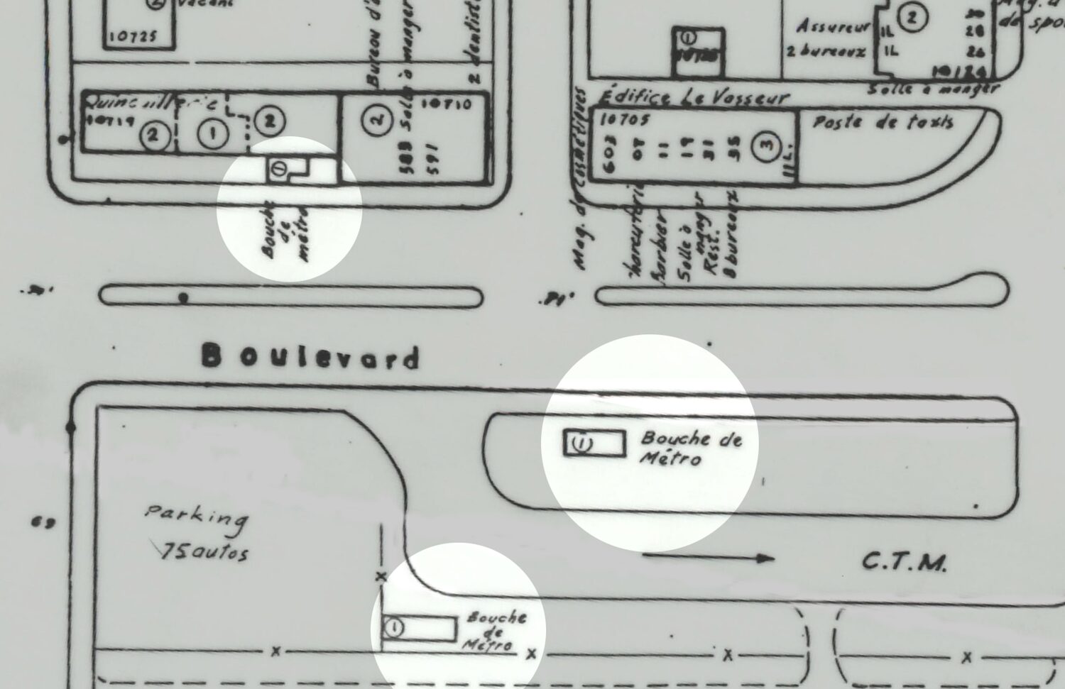 Map showing the original three accesses on Boulevard Henri-Bourassa east of Rue Lajeunesse.