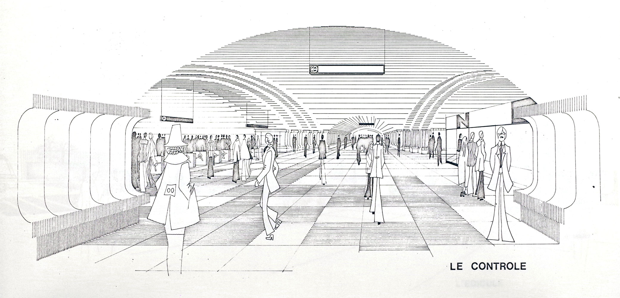 Esquisse architecturale du hall