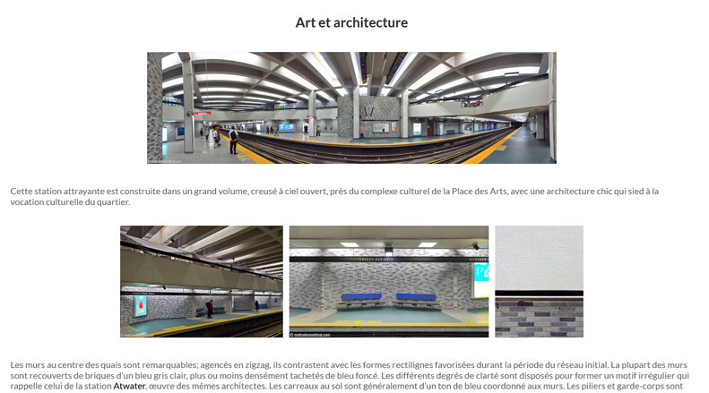Screenshot of the second section of a station page, showing the beginning of the photo essay about the art and architecture of that station. Screenshot of the second section of a station page, showing the beginning of the photo essay about the art and architecture of that station.