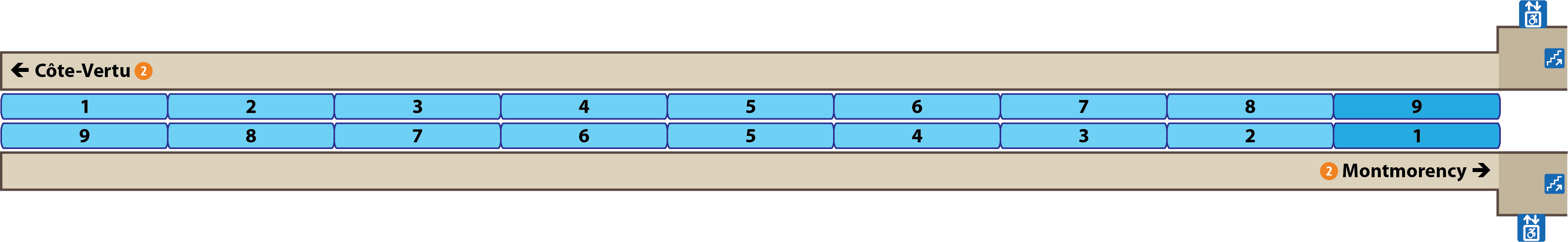 Platform diagram - Villa-Maria station Platform diagram - Villa-Maria station